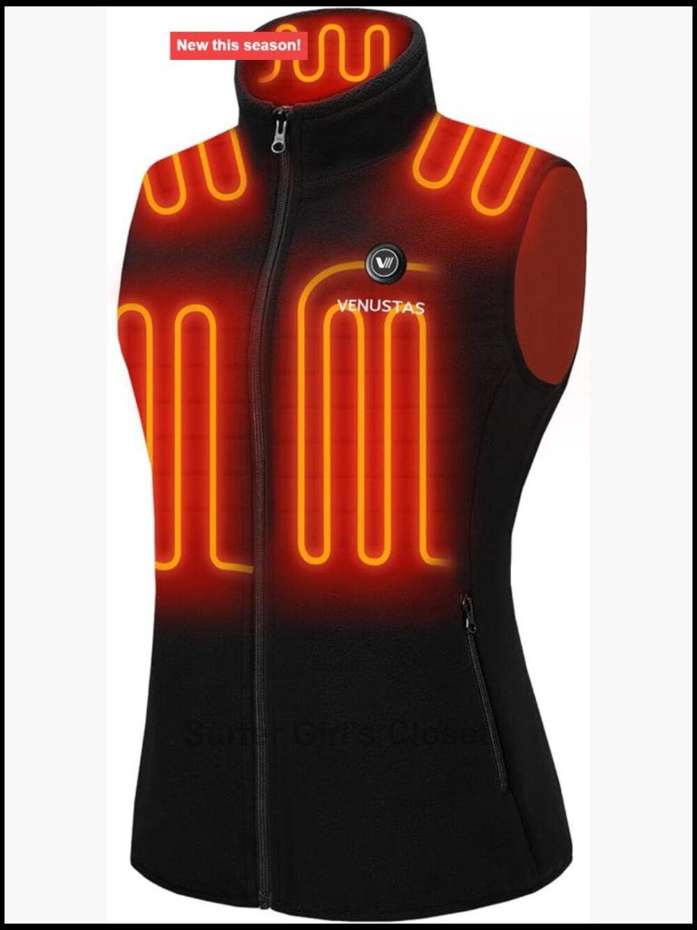Women's Fleece Heated Vest with Battery, Lightweight Electric Coat